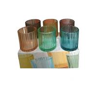 BRANDANI Plissè Set 6 Pezzi Bicchiere Shot Liquore 70ml Vetro Colorati