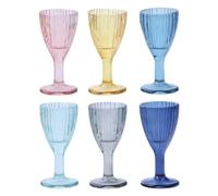 BRANDANI Plissè Set 6 Pezzi Calice Shot Liquorino 50ml Vetro Colorati