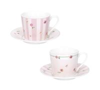 BRANDANI Polline Rosa Set 2 Pezzi Tazza caffè 100ml Porcellana