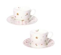 BRANDANI Polline Rosa Set 2 Pezzi Tazza Tè 150ml Porcellana