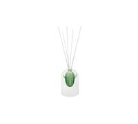Brandani profumatore diffusore di fragranza Cactus trasparente e verde in vetro con bastoncini in fibra di legno Ø 9 x h 12 cm