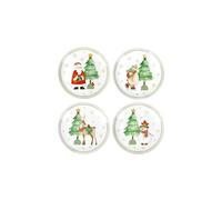 BRANDANI Racconti Piatto Pane Natalizio Set 4 Pezzi 15cm Porcellana