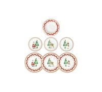 BRANDANI Racconti Servizio Tavola Piatti Natalizi Set 18 Pezzi Porcellana