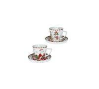 BRANDANI “Racconti” Set 2 tazze da tè con piattino - New Bone China, d 14,5×9 h - Lavastoviglie/microonde.