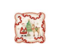BRANDANI Racconti Vassoio Natalizio Quadrato 20x20cm Porcellana