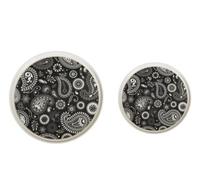 Brandani Servizio 12 Piatti Bordo Alto Shanti Gourmet 6 + 6 Nero