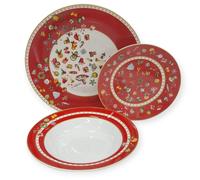 Brandani servizio piatti tavola 18 pezzi Chicchi e Balocchi rosso cod.83716