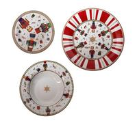 BRANDANI -Servizio Tavola 18 Pezzi Lo Schiaccianoci Tavola Natalizia Porcellana 84170