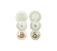 Brandani Servizio Tavola 18pz Coccole Porcellana 6 Piani 6 Fondi 6 Frutta 27/22.5/19 cm