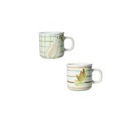 BRANDANI set 2 pezzi tazzina caffè Zucca e Quercia in stoneware linea autunno Le Zucche 8,5 x h 8 cm