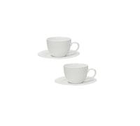 BRANDANI Set 2 tazzine Caffè con Piattino Optical 51089 Bone China Porcella Bianca