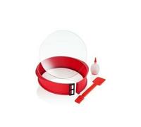BRANDANI Set 3 Pezzi Pasticceria Tortiera con Decoratore Silicone e Piatto Vetro