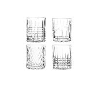 BRANDANI set 4 pezzi bicchiere tumbler liquore in vetro trasparente con decori assortiti Mulinello New Ø 8 x h 9,5 cm