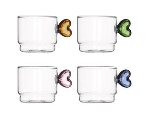 Brandani set 4 tazzine cuore vetro impilabili cod.51013