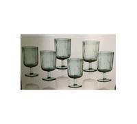 BRANDANI SET 6 CALICE PLISSE TURCHESE VETRO