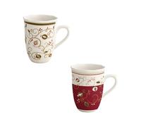 BRANDANI Set di 2 Tazze (Mug) in Porcellana Collezione Tempo di Festa Art. 53272