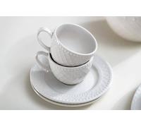 BRANDANI SET DI 2 TAZZINE CAFFE' PORCELLANA BIANCA BORLESQUE 53500