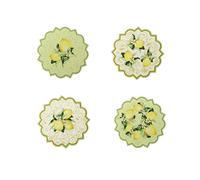 BRANDANI Sottopentola Set 4 Pezzi Assortiti Limoni 10,5cm Porcellana Sughero
