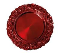 BRANDANI Sottopiatto Barocco 32cm Set 4 Pezzi Rosso