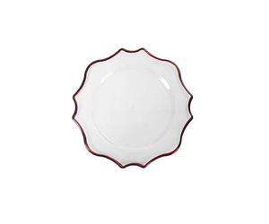BRANDANI Sottopiatto Smart 33cm Set 4 Pezzi Trasparente Bordo Rosso