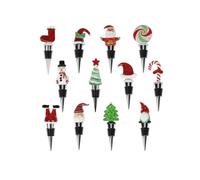 BRANDANI Tappo per Bottiglia Vino Acciaio Vetro 81100 Decorazione Natale Babbo Natale Rosso Bianco Verde Accessori Vino