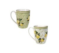 BRANDANI Tazza da caffè Mug Set 2 Pezzi Limoni 250ml Porcellana