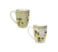 BRANDANI Tazza da caffè Mug Set 2 Pezzi Limoni 250ml Porcellana