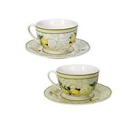 BRANDANI Tazza Tè Set 2 Pezzi Limoni 100ml Porcellana