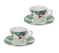 BRANDANI Tazze caffè con Piattino Oasi Set 2 Pezzi 90ml Porcellana