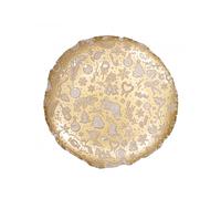 BRANDANI VASSOIO CHRISTMAS ORO/BIANCO CM 39 VETRO