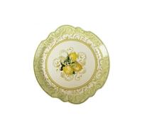 BRANDANI Vassoio Piatto da Portata Limoni 33cm Porcellana Sughero
