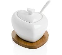 Brandani zuccheriera Tutto cuore porcellana base bamboo con cucchiaio 54206