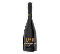 BRANDGIFT.IT - Santero Spumante Extra Dry Black Lt 0,75 Tanti Auguri Oro Wave Effect