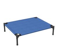 Brandina Lettino per Cani 76x61x18 cm Rialzato Pieghevole per Interno ed Esterno in Metallo e Tessuto Oxford Blu