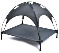 Brandina per Cani 105x85x85 cm con Tettuccio in Metallo e Tessuto Grigio