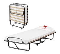 Brandina Pieghevole A Doghe Con Materasso Letto Ospiti Struttura Resistente Con Ruote Prodotto Italiano Branda Ortopedica Richiudibile 80x190 Cm Trasportabile In Omaggio Cuscino e Cover Protettiva