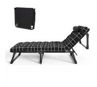 Brandina Pieghevole con Materasso Struttura in Metallo 4 Posizioni Regolabili Materasso Sfoderabile Lettino Pieghevole Portatile(190 * 75 * 30cm)