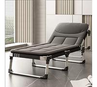 Brandina Pieghevole, Letto Pieghevole in Lega di Alluminio per Adulti Regolabile in 5 Posizioni con Materasso, Lettino Pieghevole per Lettini da Esterno (Color : Gray)