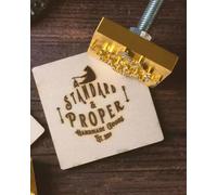 Branding Iron Ferro da stiro personalizzato in metallo per marchio su legno Timbri in ferro per legno, carne, carta, plastica (5,1 x 5,1 cm)
