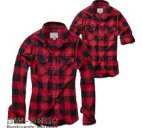 BRANDIT AMY CHECK SHIRT DONNA MANICA LUNGA CAMICIA BOSCAIOLO QUADRI LADY...