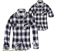 Brandit Amy Flannel Long Sleeve Shirt Bianco,Nero 3XL Donna