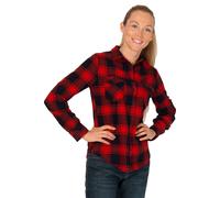 Brandit Amy Flannel Long Sleeve Shirt Rosso,Nero L Donna