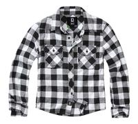 Brandit Bambini Camicia A Quadri Flanella Leggero Manica Lunga Bianco/Negro