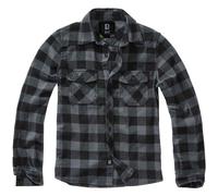 Brandit Bambini Camicia A Quadri Flanella Taglio Dritto Manica Lunga Nero/Grigio