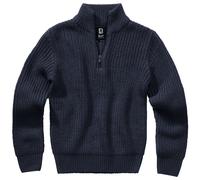 Brandit Bambini Marine Pullover Troyer Vestibilità Regolare Maniche Lunghe Navy