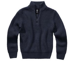 Brandit Bambini Marine Pullover Troyer Vestibilità Regolare Maniche Lunghe Navy