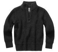 Brandit Bambini Marine Pullover Troyer Vestibilità Regolare Maniche Lunghe Negro