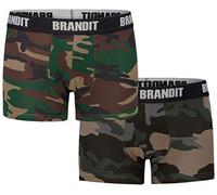 Brandit Brandit Boxershorts Logo, 2er pack, Boxer a Pantaloncino Uomo, Multicolore (Woodland und Darkcamo), S