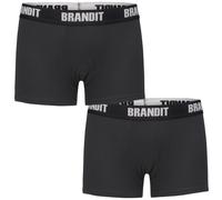 Brandit Boxershorts Logo 2 Pack Uomo Morbido Pantaloni Cotone Intima Noir / Nero