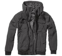 Brandit Bronx Giacca Nero con Cappuccio Bomber Invernale S-XXL